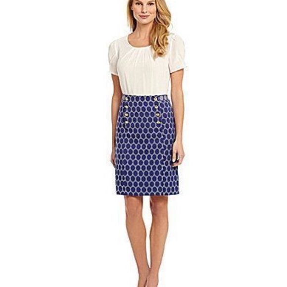 Miranda Skirt Antonio Melani sz 14 blue polka dot - Picture 2 of 6